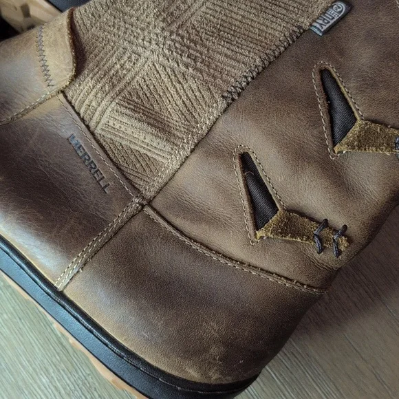 Merrell Ashland Vee Leather Suede Waterproof Mid Calf Boots Tan Women’s 10 - Picture 9 of 12
